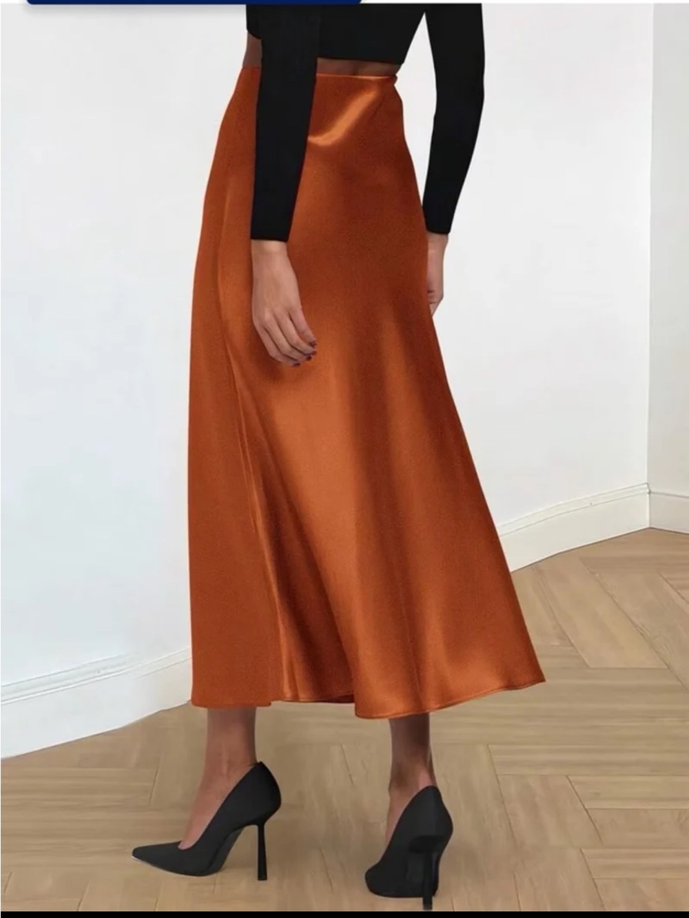 NWT Baltic Born Collection: Celeste Satin Midi Skirt in Spice size XL - Picture 3 of 10